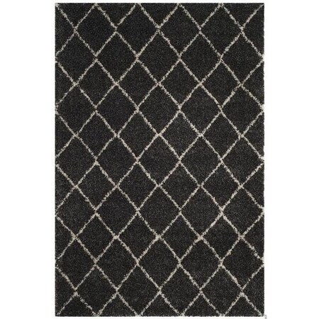 Safavieh 8 x 10 ft. Arizona Shag Rectangle Power-Loomed Rug Anthracite & Beige ASGL742C-8